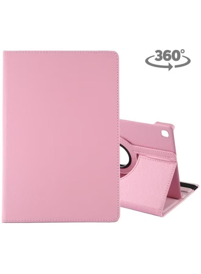 بروماس غطاء حماية من الجلد بملمس ليتشي قابل للدوران 360 درجة لجهاز جالاكسي تاب S5e 10.5 T720 / T725، مع حامل وردي