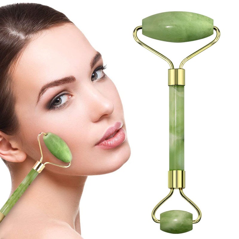Finalize 3D Manual Face Body Massager Jade Stone Roller Ice Roller Gua Sha Tools 360 Rotation AntiAging Solar Powered - Image 4
