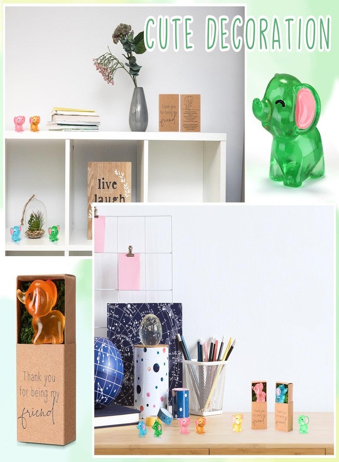 Leinuosen 20 Sets Christmas Elephant Friendship Gifts Bulk Inspirational Luminous Mini Resin Elephant Encouragement Gifts Emotional for Friends Women Sisterhood Bestie Birthday Party Favors - Image 5