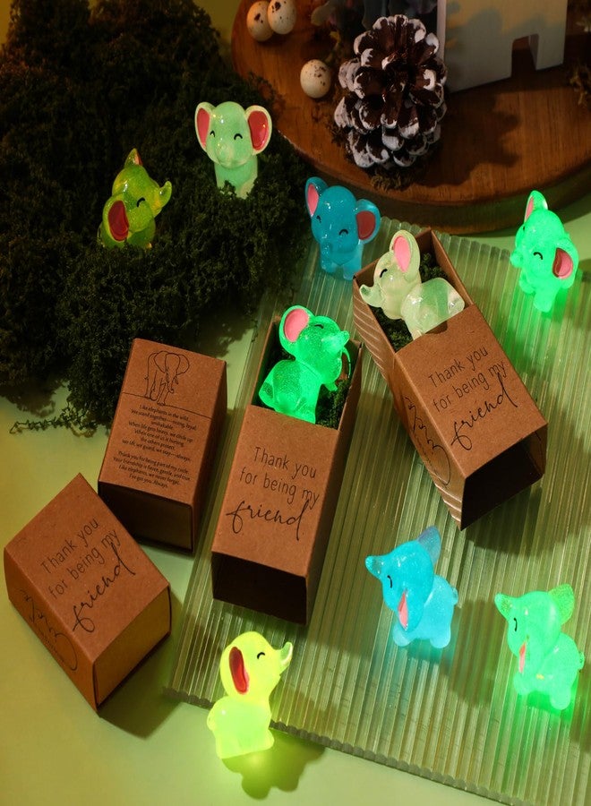Leinuosen 20 Sets Christmas Elephant Friendship Gifts Bulk Inspirational Luminous Mini Resin Elephant Encouragement Gifts Emotional for Friends Women Sisterhood Bestie Birthday Party Favors - Image 3