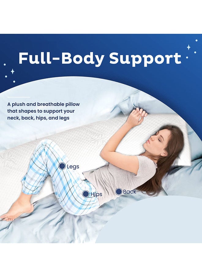 Hotel Linen Klub Krude  Long Body Pillow 1pc, Fabric: 100% Polyester 85 GSM Microfiber 1 cm Stripe Super Soft, Filling: 1300 gm Hollow Fiber Comfort, Breathable & Ultra Soft Size: 45 x 120 cm, Color: Aqua  - Image 5