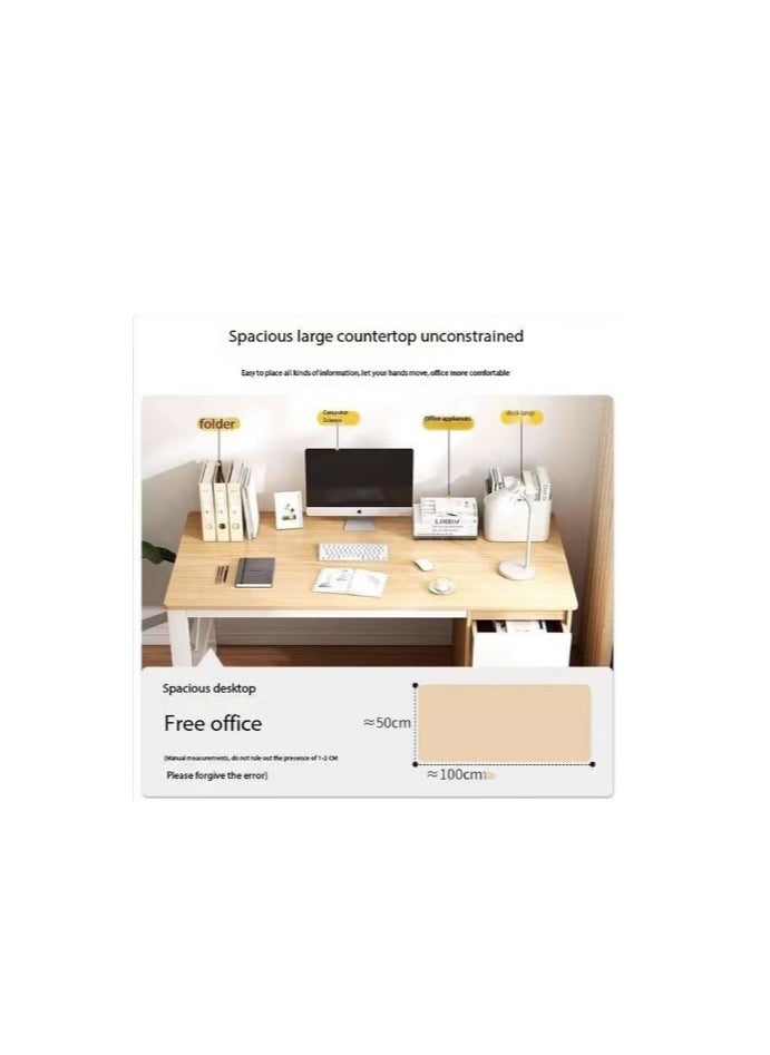 Generic - Computer Desk with 3 Drawer and Storage Shelves, Home Office Desk with File Drawer and Cabinet, Writing Study Table with Long Monitor Stand, Executive Desk（DBL100-Black Oak Color） - Image 1