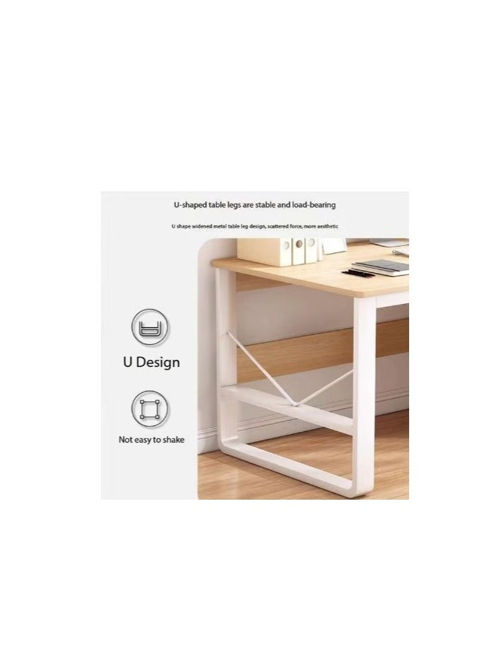 Generic - Computer Desk with 3 Drawer and Storage Shelves, Home Office Desk with File Drawer and Cabinet, Writing Study Table with Long Monitor Stand, Executive Desk（DBL100-Black Oak Color） - Image 1