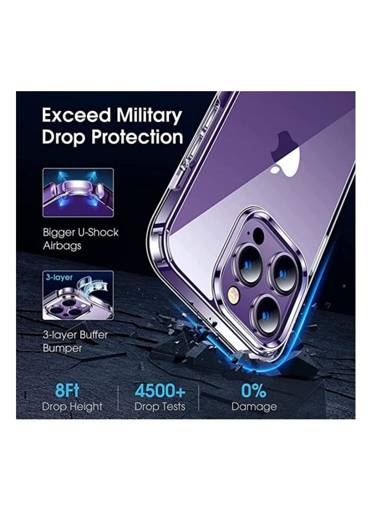 Generic - Clear Transparent iPhone 14 Pro Max Case (2022) Anti-Yellowing Military,Ultra-Thin,Shock Absorption Anti-Scratch Back Cover-Crystal Clear. - Image 1