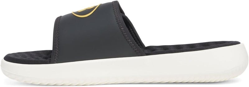 UNDER ARMOUR صندل أندر أرمور للرجال إجنيت برو 8 سلايد - أسود جالاكسي/كواتز أبيض/صدمات برتقالية - Image 2