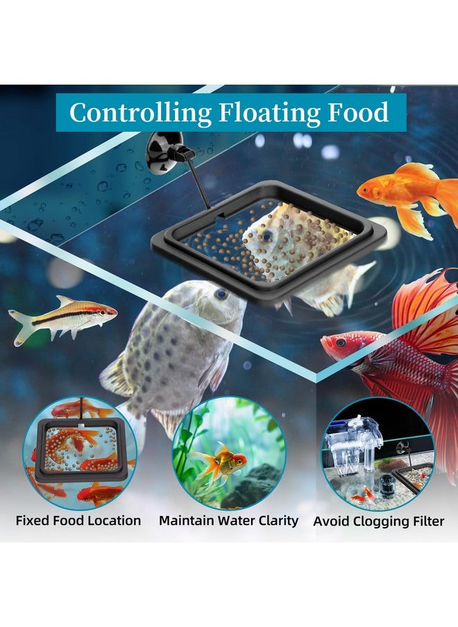 DATOO DaToo Fish Feeding Ring Aquarium Square Floating Fish Food Feeder Circle with Strong Suction Cup Fish Tank Feeding Ring for Betta Goldfish Guppy Fish  - Image 3