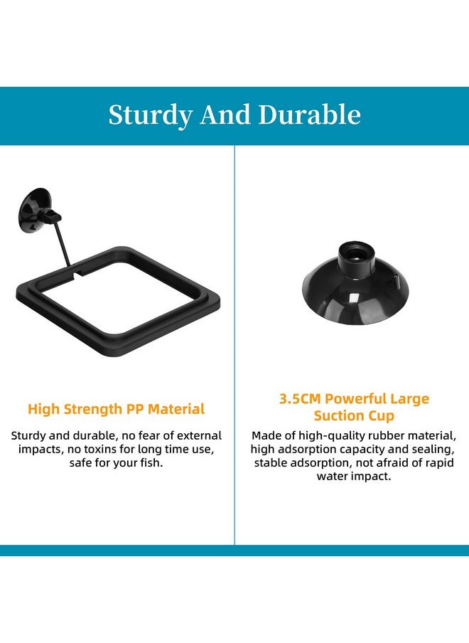 DATOO DaToo Fish Feeding Ring Aquarium Square Floating Fish Food Feeder Circle with Strong Suction Cup Fish Tank Feeding Ring for Betta Goldfish Guppy Fish  - Image 5