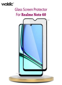 Waldic Realme Note 60 Screen Protector | Tempered Glass Compatible with Realme Note 60 | Screen Protector Full HD Quality Tempered Glass Anti-Scratch Edge to Edge Coverage with Easy Installation Kit - Black  - Image 1