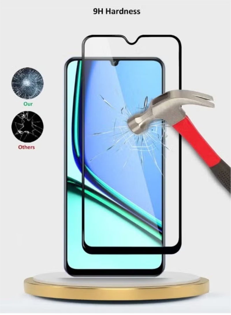 Waldic Realme Note 60 Screen Protector | Tempered Glass Compatible with Realme Note 60 | Screen Protector Full HD Quality Tempered Glass Anti-Scratch Edge to Edge Coverage with Easy Installation Kit - Black  - Image 2