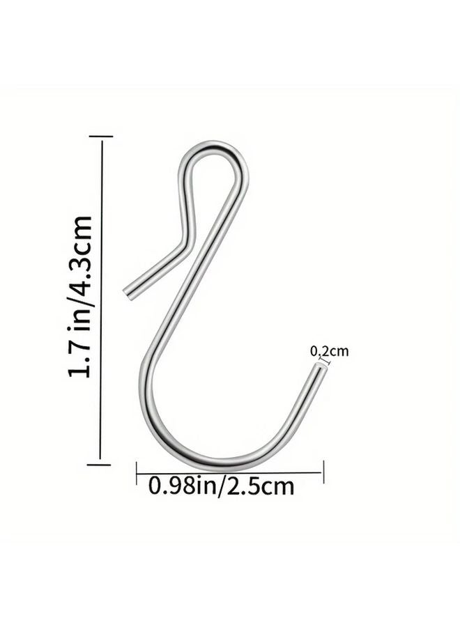 60pcs Mini S Hooks 1 7 Inch Silver Utility Hooks For Hanging Plants Decor Crafts - Image 4