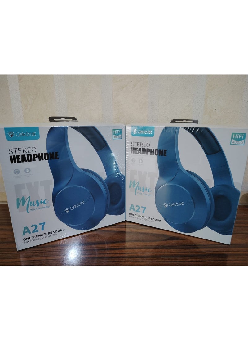 Celebrat A27 Headphone Easy to pair via Bluetooth Battery 200mAh (music and call time 6-8 hours) Can be charged within 2 hours