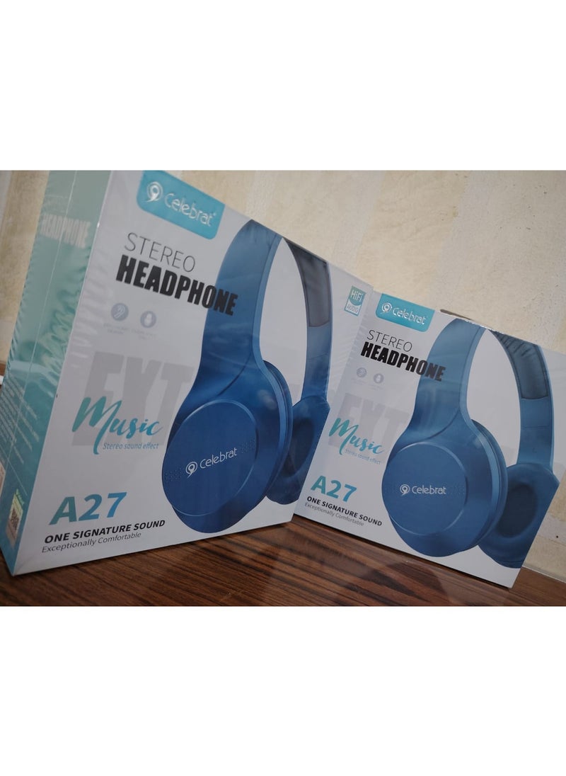 Celebrat A27 Headphone Easy to pair via Bluetooth Battery 200mAh (music and call time 6-8 hours) Can be charged within 2 hours
