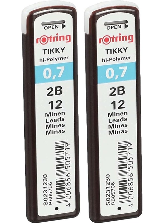 روترينج سنون أقلام رصاص ميكانيكية Rotring 2B (0.7 مم، عبوة من قطعتين). - Image 1