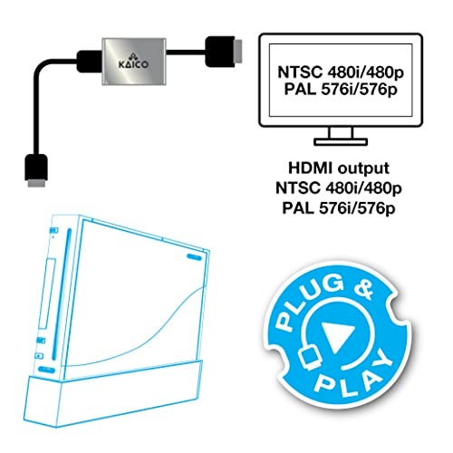 Kaico Wii to HDMI Adapter for Nintendo Consoles, Supports Component Output - Plug & Play – NTSC & PAL - Image 3