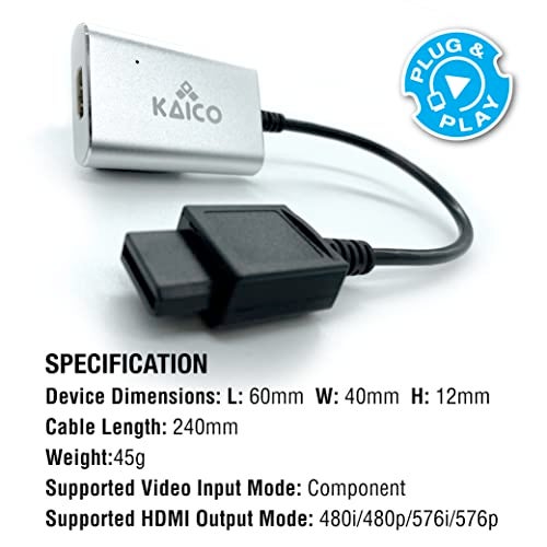 Kaico Wii to HDMI Adapter for Nintendo Consoles, Supports Component Output - Plug & Play – NTSC & PAL - Image 4