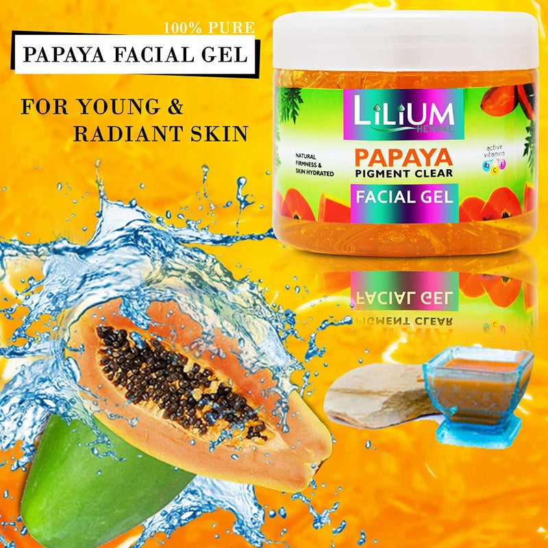 Lilium Papaya Pigment Clear Facial Gel For Soft Smooth Glowing Skin Natural Firmness Skin Hydrated 900GM - Image 5