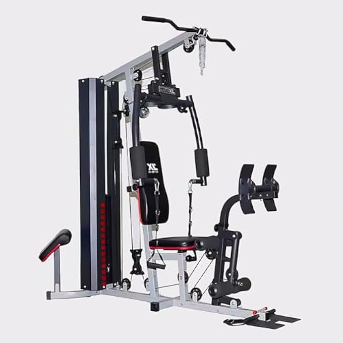Jx Multi Functional Home Gym Equipment Jx-1189 With Leg Press, Extension & Bicep Curl/ Weight Stack 150Lbs / 68Kgs Dead Weight Stacks, Full Body Workout Machine, Adjustable Seat.