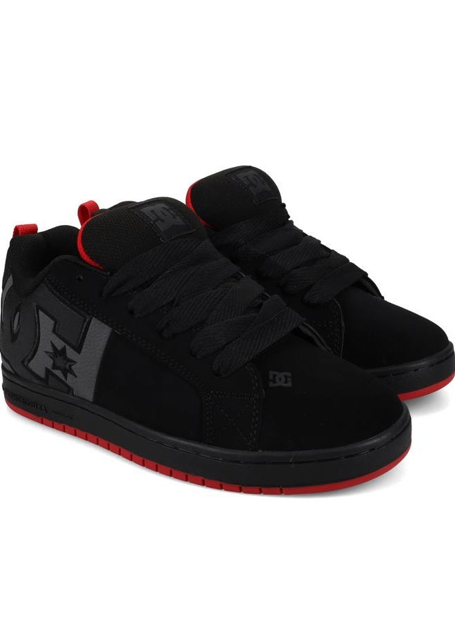 DC Shoes DC Men's Court Graffik Casual Low Top Skate Shoe Sneaker, Black/Grey/Red, 45 EU - Image 1