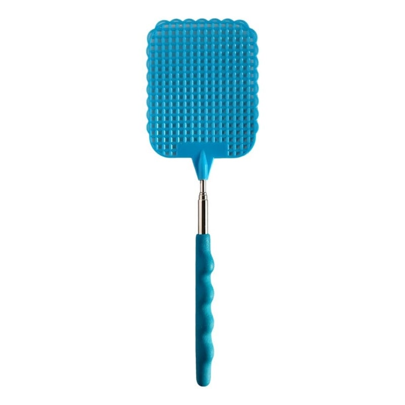 Derovan Telescopic Stainless Steel Fly Swatter – Extendable (26–72 cm), Durable PP Mesh Head & Anti-Slip Handle - Image 1