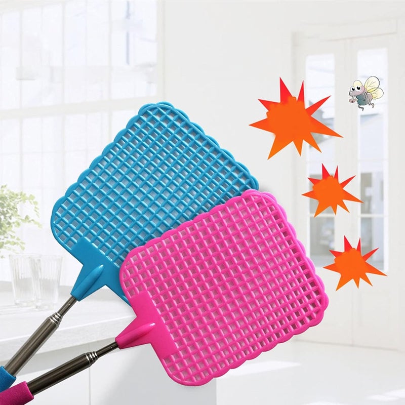 Derovan Telescopic Stainless Steel Fly Swatter – Extendable (26–72 cm), Durable PP Mesh Head & Anti-Slip Handle - Image 5