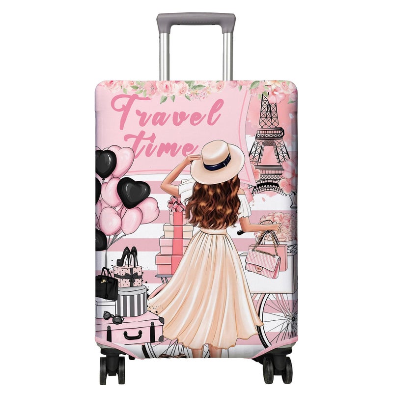 PtRug Travel Luggage Cover Suitcase Protector Fits 1832 Inch Wheel Covers PatternedTravel Related Items Flower Luggage Protector Elastic XL - Image 2