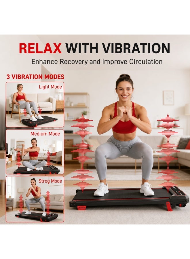 Vegas Fit Walking Pad Max – Walking treadmill with integrated vibration and incline adjustment systems (4-in-1 system): Speeds up to 10 km/h, 10% manual incline adjustment, quiet 2.5 HP motor, suitable for under-desk use, supports a weight of up to 265 lbs (approx. 120 kg), and includes a remote control. - Image 3