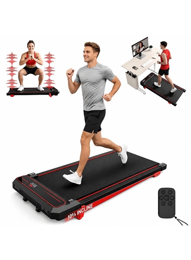 Vegas Fit Walking Pad Max – Walking treadmill with integrated vibration and incline adjustment systems (4-in-1 system): Speeds up to 10 km/h, 10% manual incline adjustment, quiet 2.5 HP motor, suitable for under-desk use, supports a weight of up to 265 lbs (approx. 120 kg), and includes a remote control. - Image 1