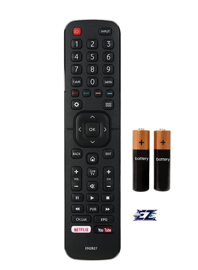 PopZa Remote Control for Hisense TV EN2B27 Replacement Portable Remote Control for Hisense 32K3110W, 40K3110PW, 50K3110PW, 40K321UW, 50K321UW, 55K321UW WITH BATTERY - Image 1