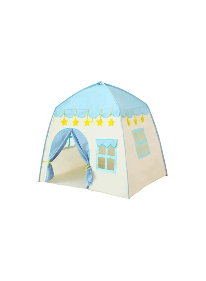 Kids Play Tent – Large Indoor/Outdoor Princess & Prince Playhouse (130 x 100 x 130 cm) for Girls & Boys | Foldable Children's Tent Toy – Blue - Image 1