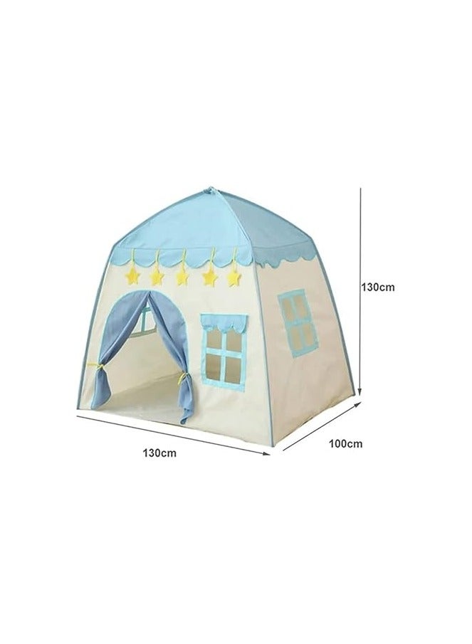 Kids Play Tent – Large Indoor/Outdoor Princess & Prince Playhouse (130 x 100 x 130 cm) for Girls & Boys | Foldable Children's Tent Toy – Blue - Image 2