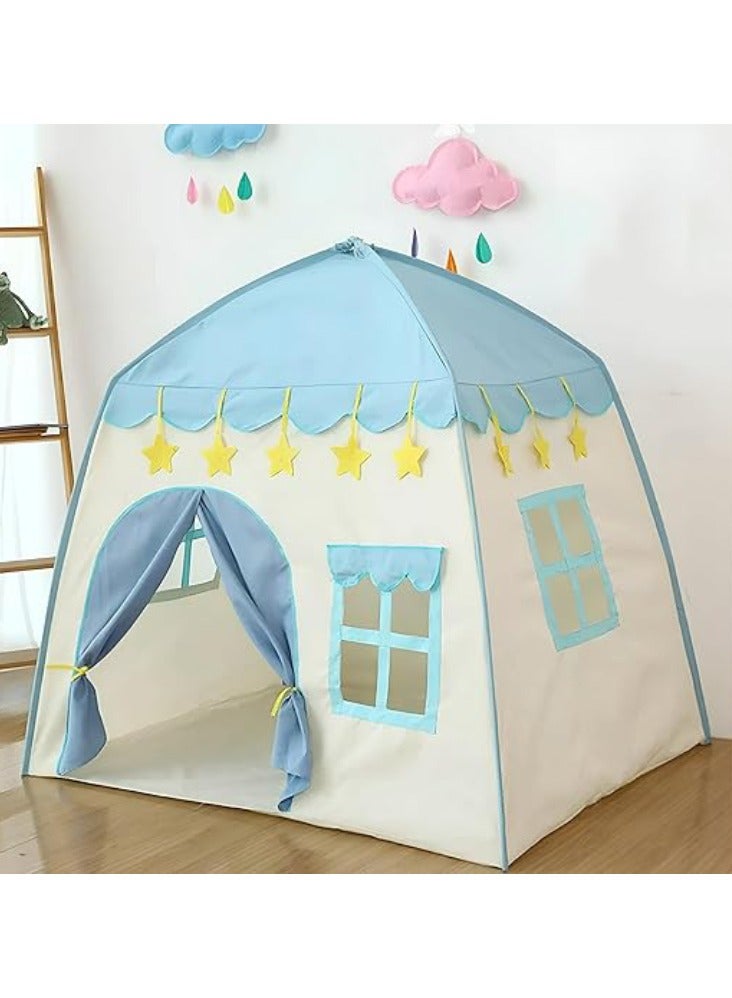 Kids Play Tent – Large Indoor/Outdoor Princess & Prince Playhouse (130 x 100 x 130 cm) for Girls & Boys | Foldable Children's Tent Toy – Blue - Image 3