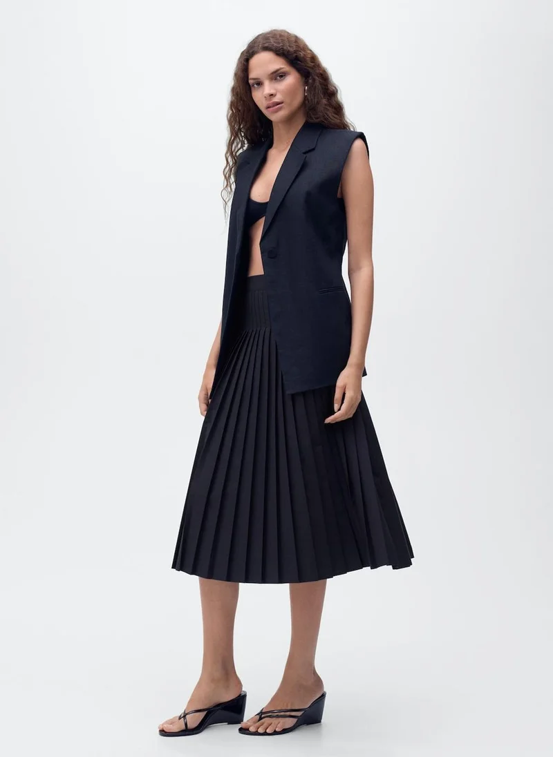 MANGO Pleated midi skirt