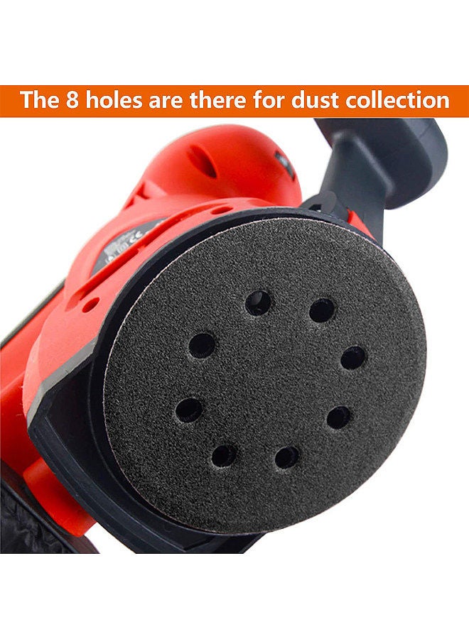 50Pcs Sanding Discs 5-inch 125mm 8-Hole 240/180/120/80/60 Sandpaper for Random Track Sanding Machines Made of Silicon Carbide Material Black Water-Based Sandpaper  - Image 5