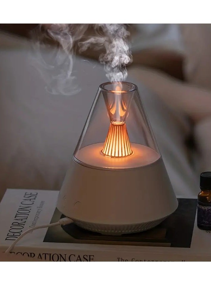 Mini Air Humidifier with LED Light and Essential Oil Aroma Diffuser - Ultrasonic Atomizing Diffuser for Bedroom, Office, Classroom - Aesthetic Room Decor - Aromatherapy Humidifier with Remote Control