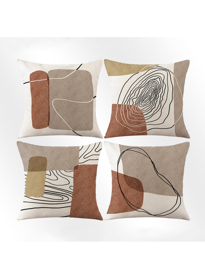 Set of 4 Cushion Covers Decorative Throw Pillow cases for Living Room Garden Outdoor Décor