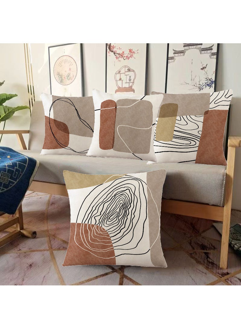 Set of 4 Cushion Covers Decorative Throw Pillow cases for Living Room Garden Outdoor Décor
