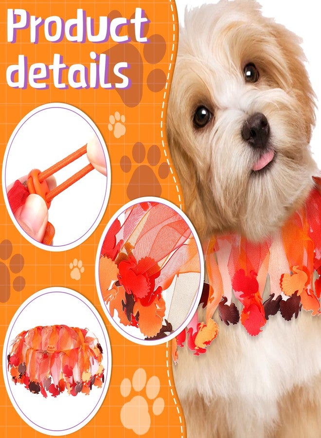 Oudain 3 Pcs Halloween Thanksgiving Dog Collar Set, Adjustable Decorative Dog Ruffle Collar Spider Turkey Holiday Dogs Collars for Halloween Thanksgiving Christmas Cat Dogs Party Decoration - Image 3
