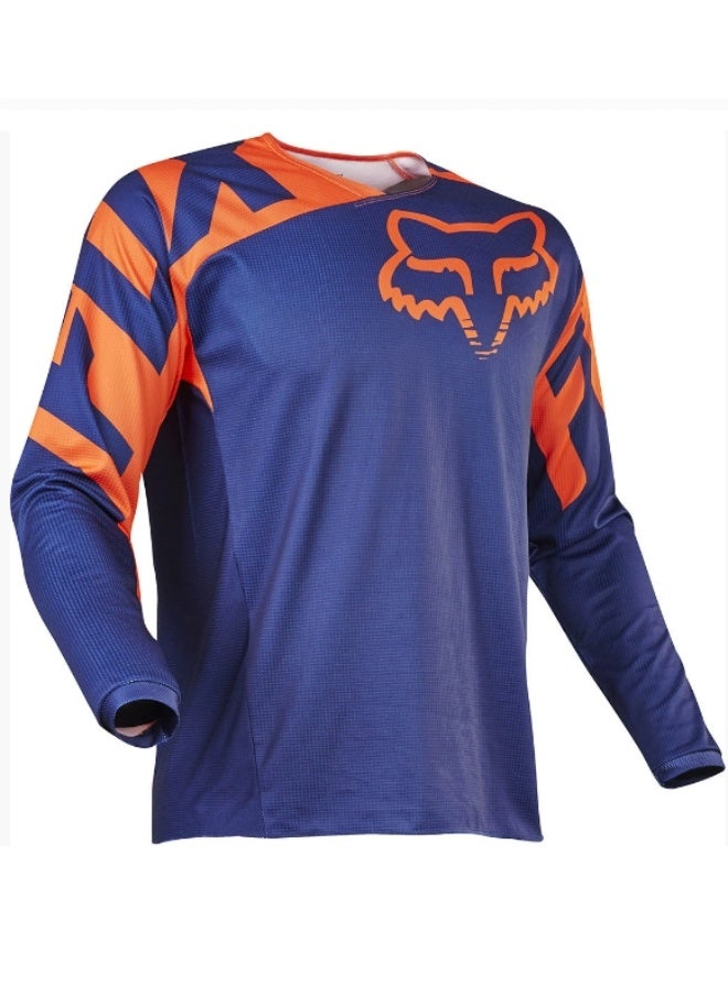 Racing Navy  Orange Motocross Long-Sleeve Jersey-XXXL