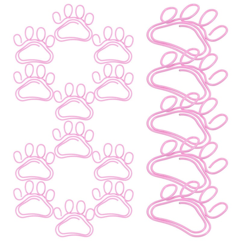 Pink Cat Claw Metal Paper Clips 20 Pieces For Document Organization Planner Office Supplies - Image 2