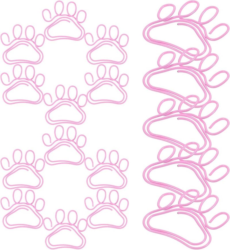 Pink Cat Claw Metal Paper Clips 20 Pieces For Document Organization Planner Office Supplies - Image 1