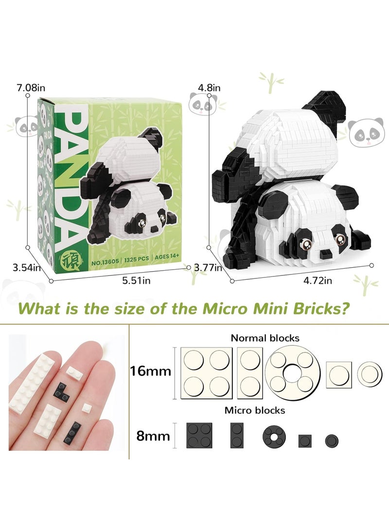 Panda Cute Panda-Soraya Mini Building Blocks Sets for goodie Bags, Not Compatible with Lego Animals, 1325 PCS Micro Mini Building Toy Bricks for Adults, Party Favors for Kids Boys Girls 12-14  - Image 2