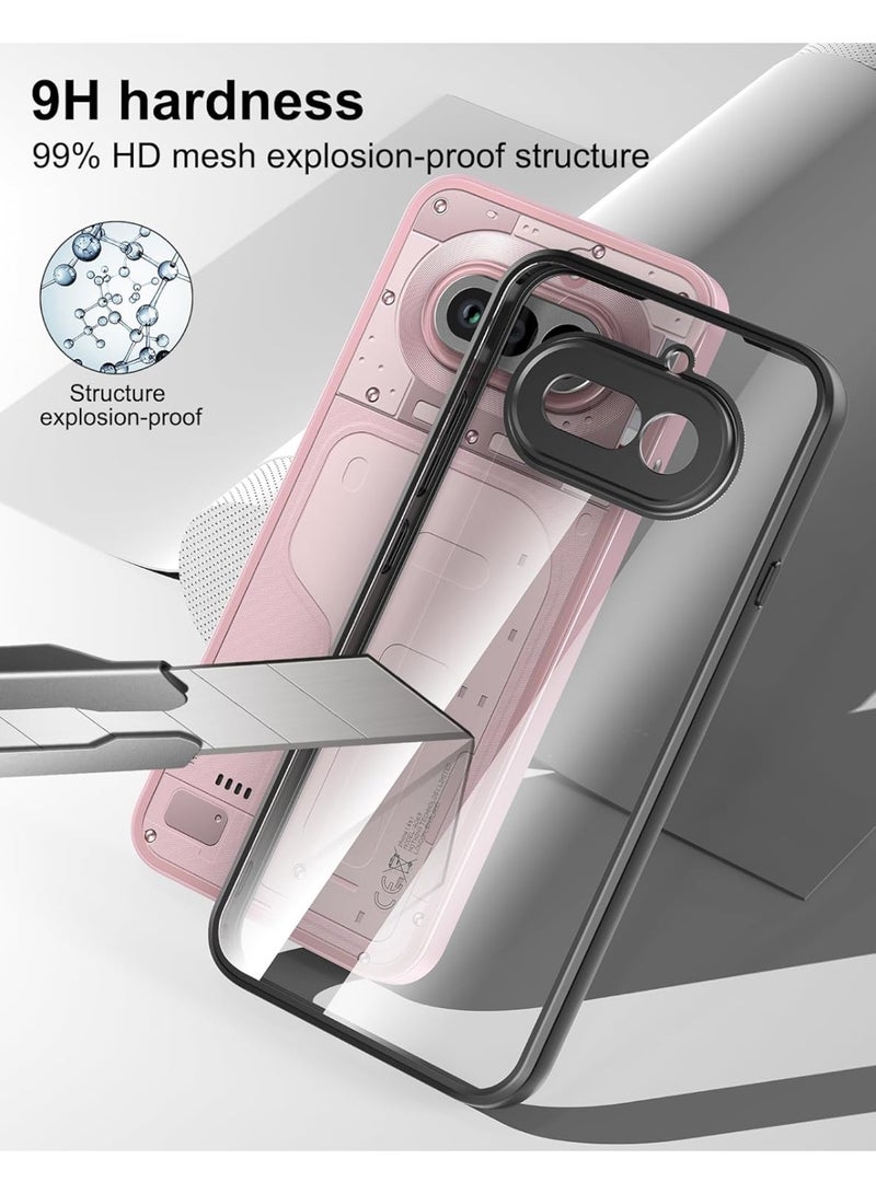 Case for Nothing Phone 4a Shockproof Crystal Clear Hard Back Cover [Anti-Yellowing] Case 360 Degree Protection TPU Bumper Transparent Back Cover Case - Image 4