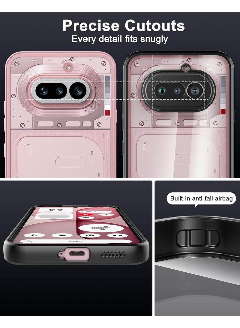 Case for Nothing Phone 4a Shockproof Crystal Clear Hard Back Cover [Anti-Yellowing] Case 360 Degree Protection TPU Bumper Transparent Back Cover Case - Image 3