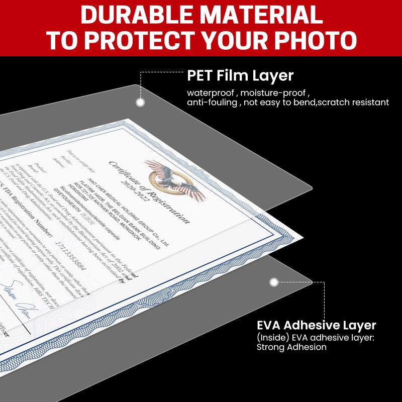 CAREGY 5 Mil Thermal Laminating Pouches (200 Pack) - 9x11.5 Inch Laminating Sheets for 8.5x11 Documents, Clear,Office & School Laminator Supplies - Image 3