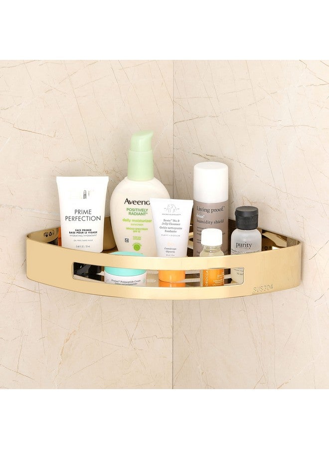 FORTUNE Stainless Steel 304 Wall Mount Corner Shelf Bathroom Multi-Functional Storage Shelf/Rack & Caddy Basket Bathroom Accessories (8.5x8.5 Inch) - (Pack of 2, Gold) - Image 2