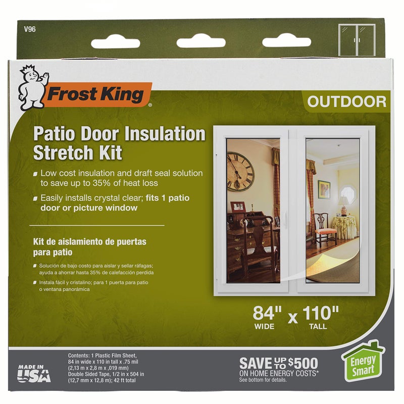 Frost King مجموعة نوافذ خارجية قابلة للتمدد فروسٹ كينغ V96H، 84 بوصة × 110 بوصة، شفافة - Image 1