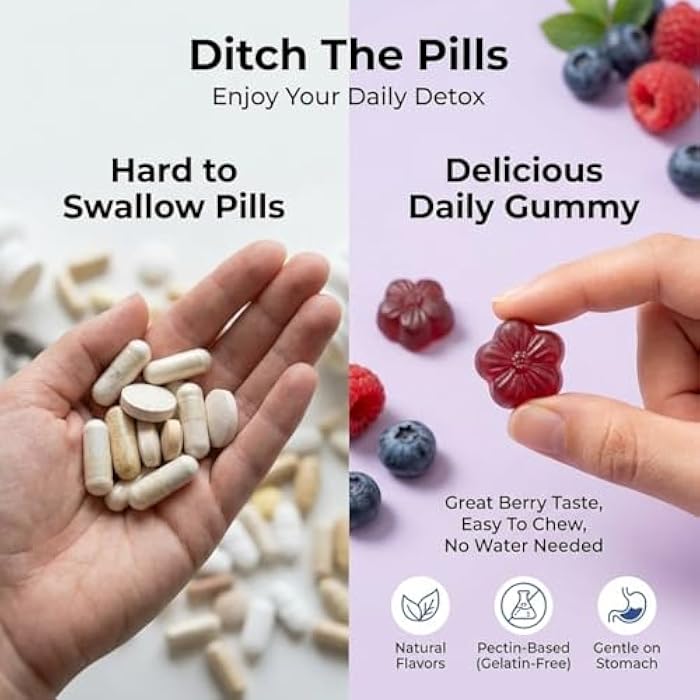 Purify Life Sugar-Free Milk Thistle Gummies for Liver Cleanse Detox & Repair (Natural Blueberry-Raz Flavor) Cardo Mariano, Cleansing Milk Thistle Supplement, Antioxidant Support, Vegan, Replaces Pills & Capsules - Image 3