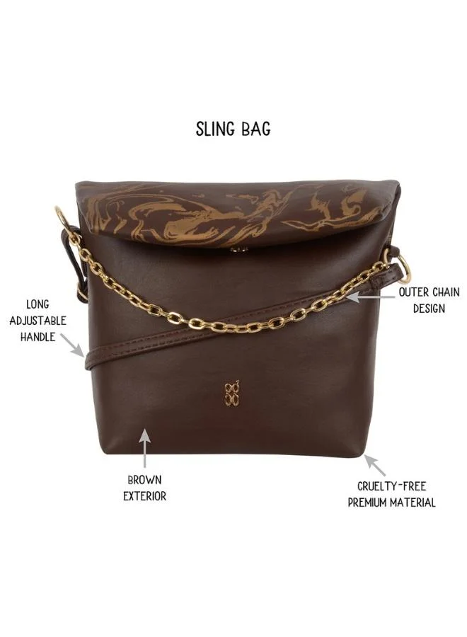 باجيت Baggit Women Brown Sling Bag Small Size | Ladies Stylish Casual Cross Body Purse Handbag