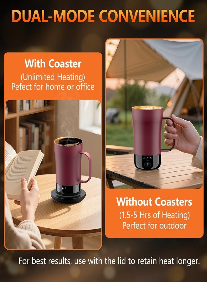 PUSEE Self-Heating Coffee Mug, 14oz Heated Coffee Mug - Rechargeable Temperature Control Coffee Mug Keep Coffee Hot, Smart Mug Great Gift for Coffee Lovers & Slow Sippers - Image 4