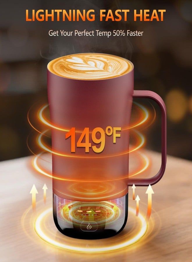 PUSEE Self-Heating Coffee Mug, 14oz Heated Coffee Mug - Rechargeable Temperature Control Coffee Mug Keep Coffee Hot, Smart Mug Great Gift for Coffee Lovers & Slow Sippers - Image 3
